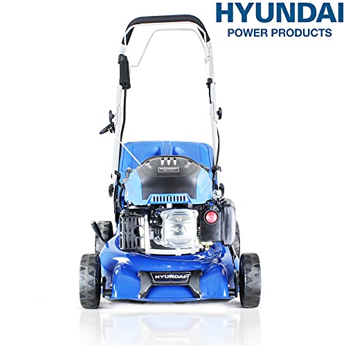 Hyundai 17"/42cm 139cc Electric-Start Self-Propelled Petrol Lawnmower with 3 Year Warranty, Blue