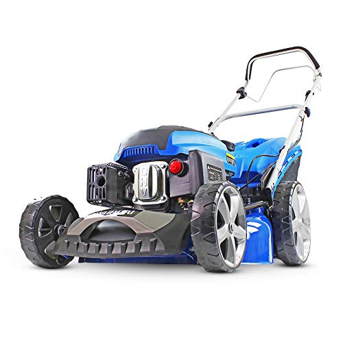 Hyundai 196cc Petrol Lawnmower, 20" 51cm 4 Stroke, Self Propelled Petrol Mower, Easy Starting with Six Cutting Heights, 70L Grass Bag & 3 Year Warranty