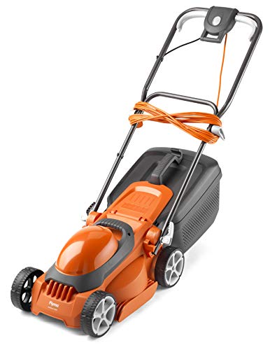 Flymo EasiStore 300R Electric Rotary Lawn Mower - 30 cm Cutting Width, 30 Litre Grass Box, Close Edge Cutting, Rear Roller, Manual Height Adjust, Space Saving Storage Features, Lightweight