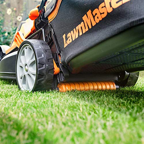 LawnMaster MX 24V 34cm Cordless Lawnmower Plus Spare Battery, MX 24V 4.0Ah Lithium Ion Battery and Fast Charger - With Rear Roller (34cm Mower)