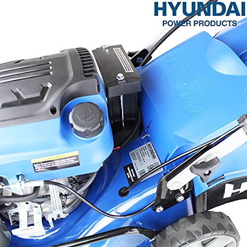 Hyundai 17"/42cm 139cc Electric-Start Self-Propelled Petrol Lawnmower with 3 Year Warranty, Blue