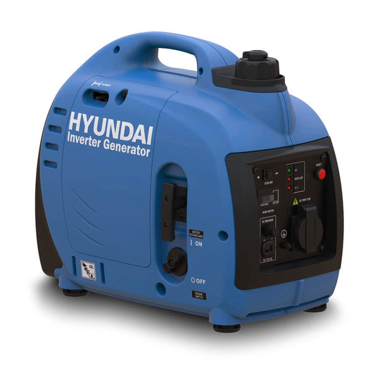 Hyundai 1000W / 1kW Petrol Inverter Generator, Pure Sine Wave Output, Portable, Lightweight & Style, Low Noise, 3 Year Warranty