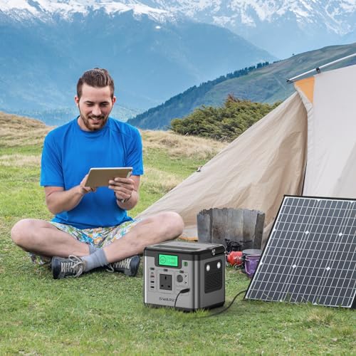 SWAREY Portable Power Station, 518Wh Power Station with 500W(Surge 1000W) AC Outlet, 65W USB-C Port, Solar Generator for Outdoors Camping Travel Fishing RV