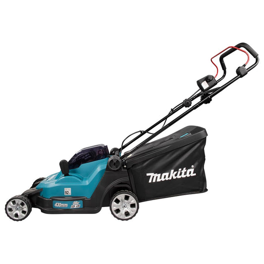 Makita DLM432Z Twin Li-ion LXT Cordless Lawn Mower, Batteries and Charger Not Included, Blue, 43 cm, 18V (36V), 15.8 Kilograms