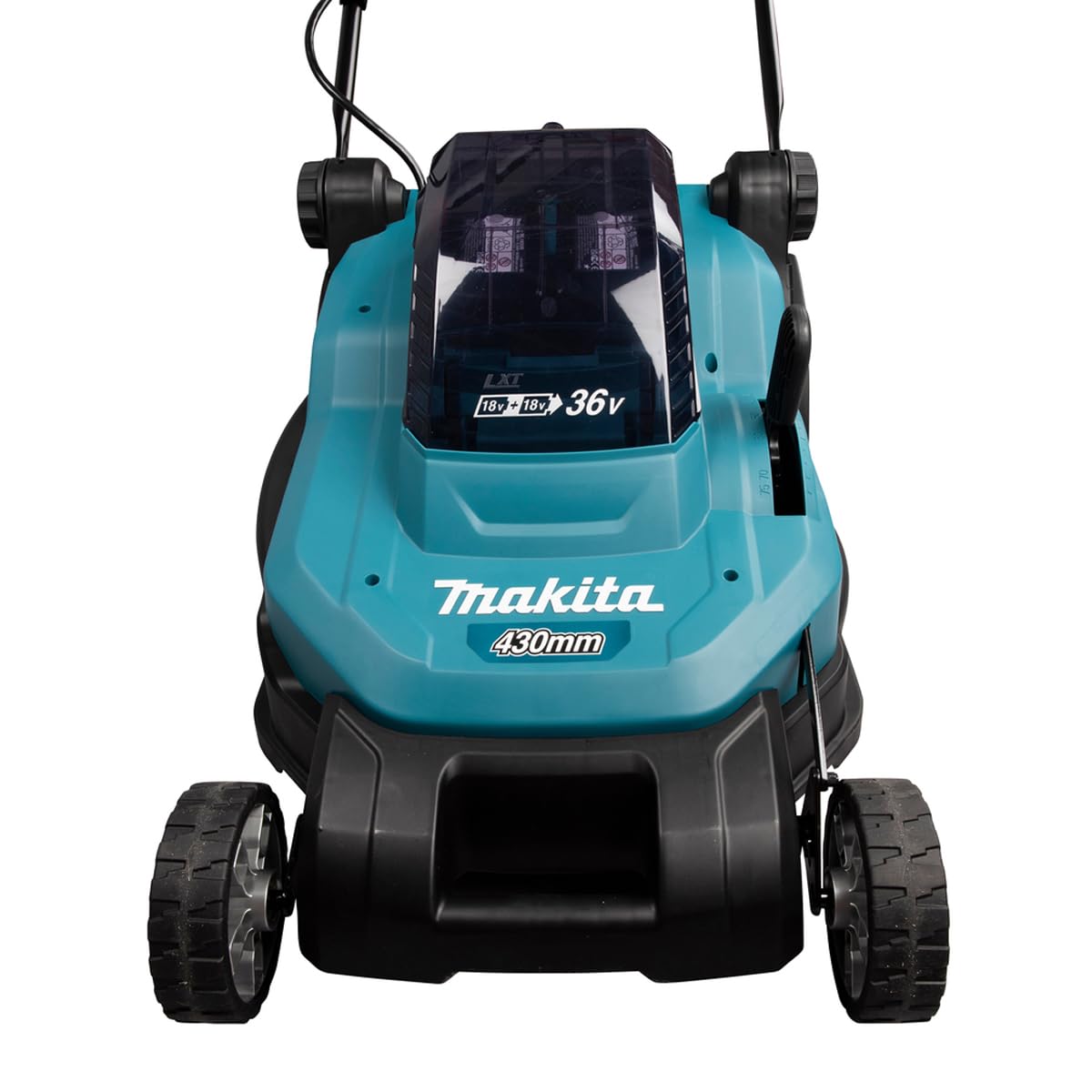 Makita DLM432Z Twin Li-ion LXT Cordless Lawn Mower, Batteries and Charger Not Included, Blue, 43 cm, 18V (36V), 15.8 Kilograms