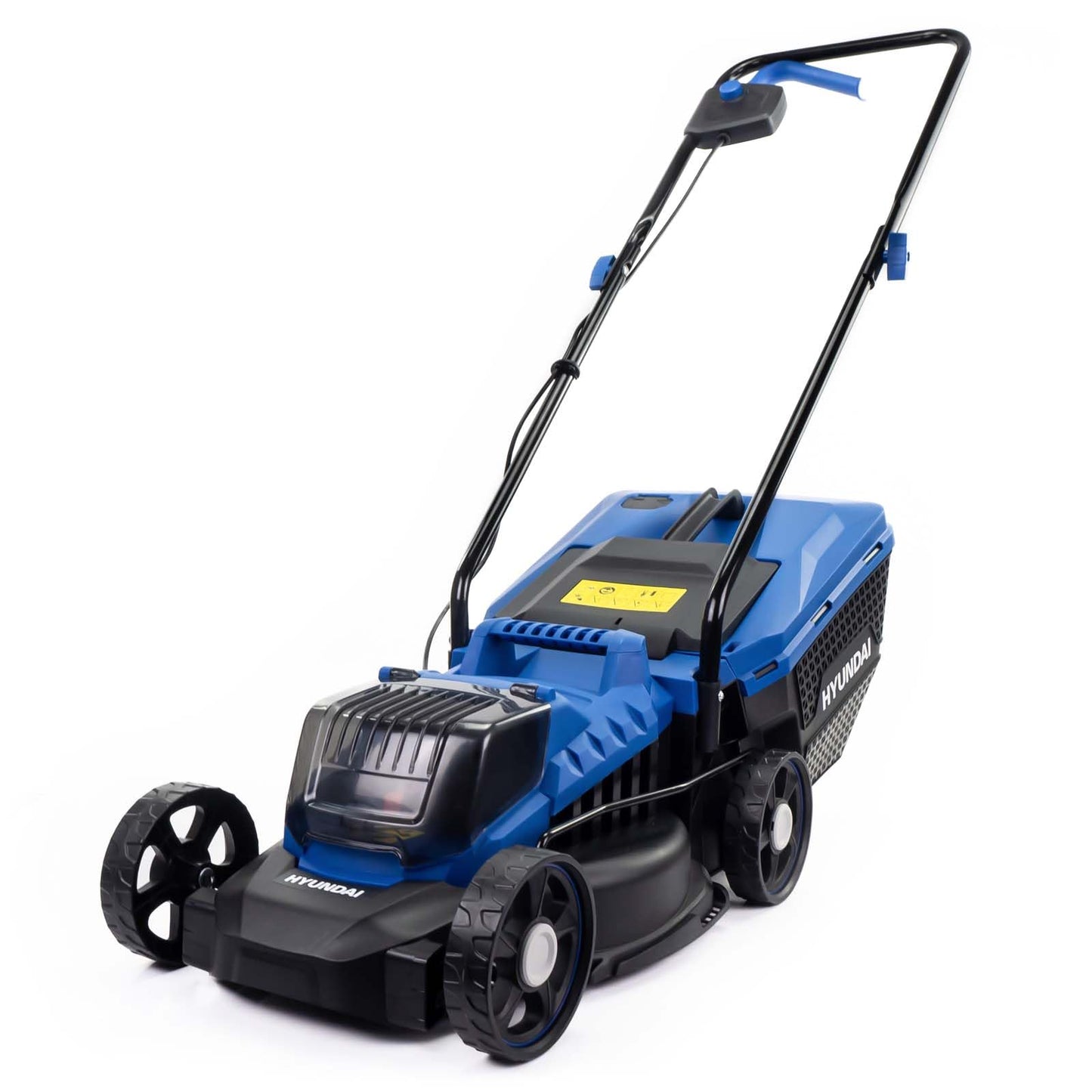 Hyundai 20V 12.6"/32cm Lawnmower Cordless 4Ah Li-Ion Battery Lawn Mower, 1 x 4Ah Lithium-Ion Battery, Charger, 5 Adjustable Heights, 30L Grass Bag, 3 Year Warranty