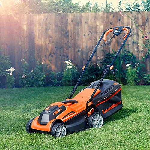 LawnMaster MX 24V 34cm Cordless Lawnmower Plus Spare Battery, MX 24V 4.0Ah Lithium Ion Battery and Fast Charger - With Rear Roller (34cm Mower)