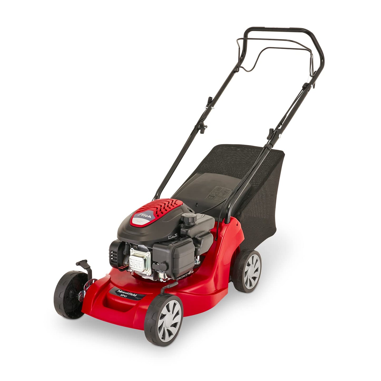 Mountfield SP41 Petrol Lawnmower, Self-Propelled, 39cm cutting width, 123cc ST120 Autochoke petrol engine, Up to 250m², Includes 40L Grass Collector