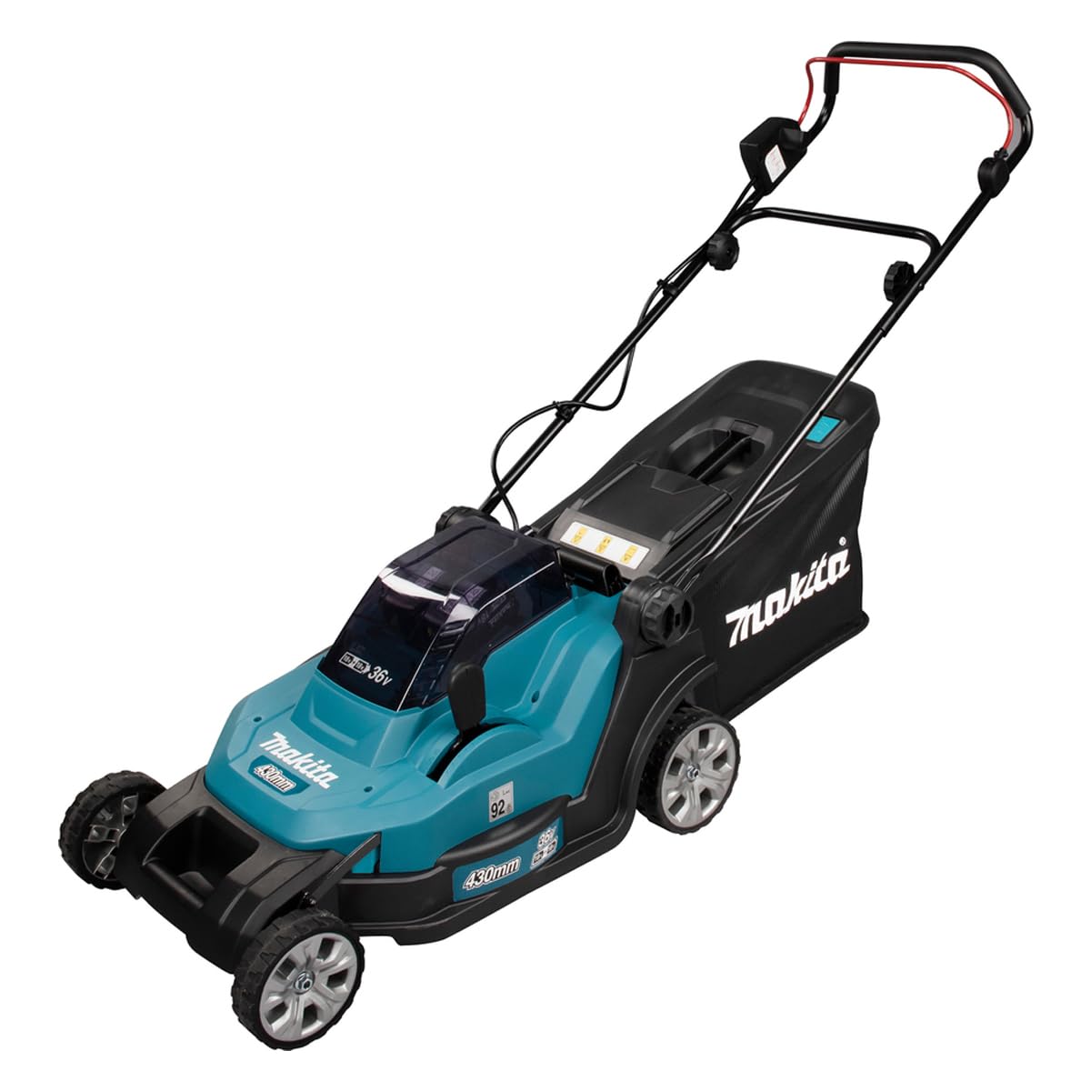 Makita DLM432Z Twin Li-ion LXT Cordless Lawn Mower, Batteries and Charger Not Included, Blue, 43 cm, 18V (36V), 15.8 Kilograms