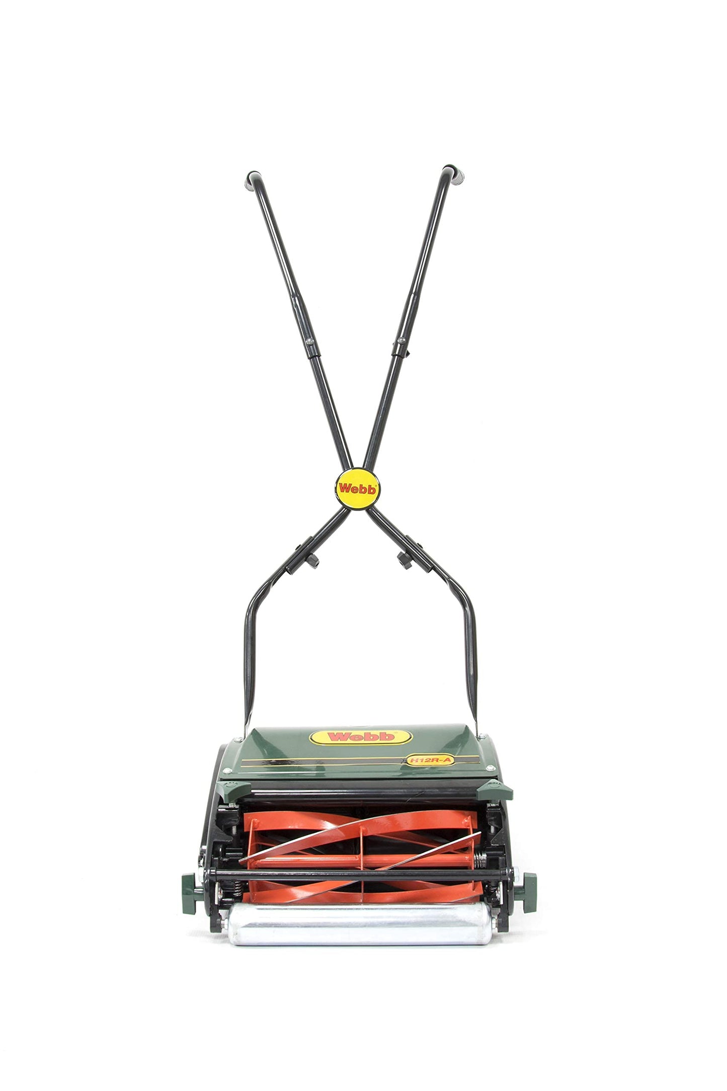 Webb WEH12R Manual Hand Push Cylinder Lawnmower with Roller, Adjustable Cutting Heights, 30cm Cutting Width and 18L Collection Bag - 3 Year Guarantee