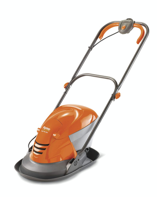 Flymo Hover Vac 250 Electric Hover Collect Lawn Mower - 1400W, 25cm Cutting Width, 15L Grass Box, Ambidextrous Handles, Folds Flat, Orange and Grey