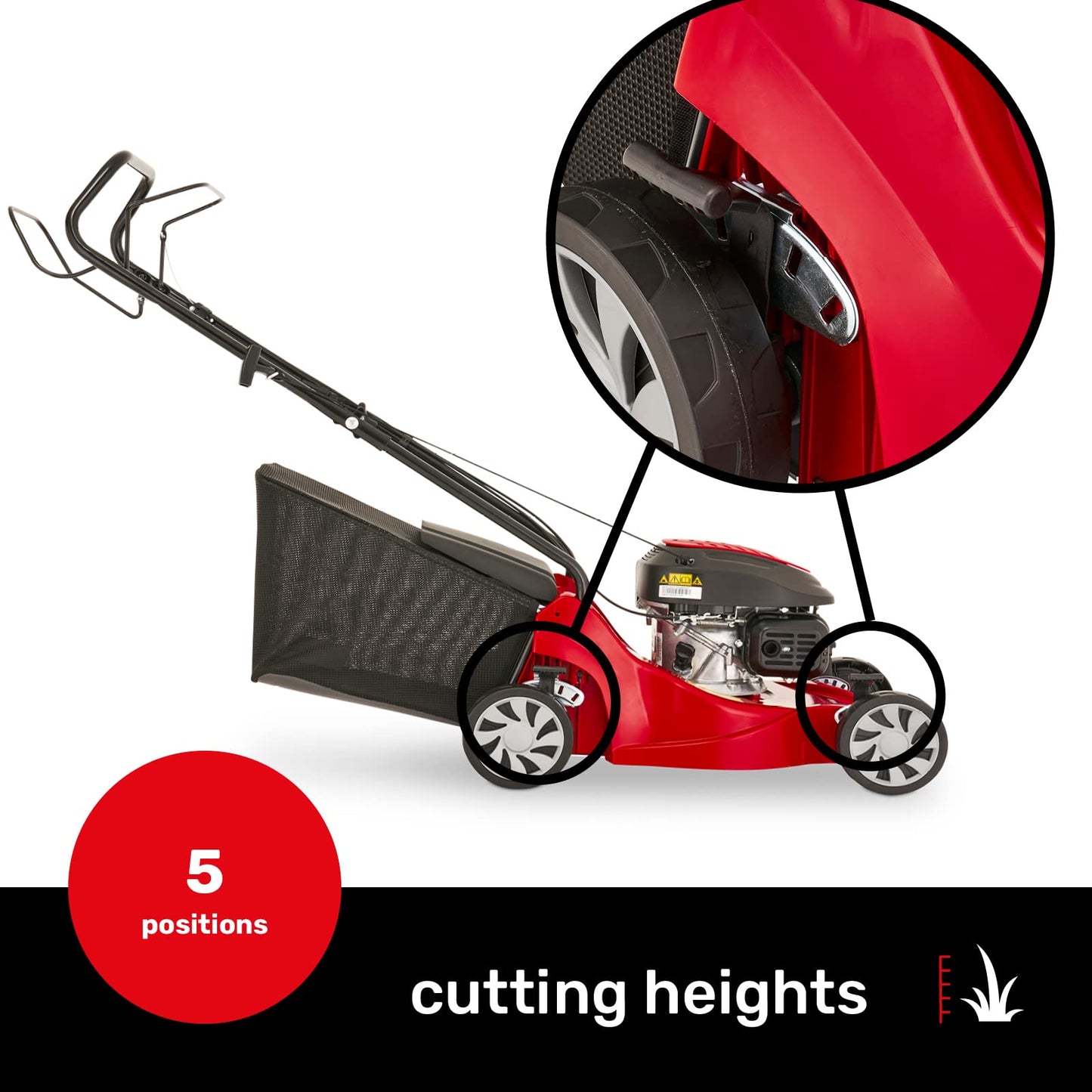 Mountfield SP41 Petrol Lawnmower, Self-Propelled, 39cm cutting width, 123cc ST120 Autochoke petrol engine, Up to 250m², Includes 40L Grass Collector