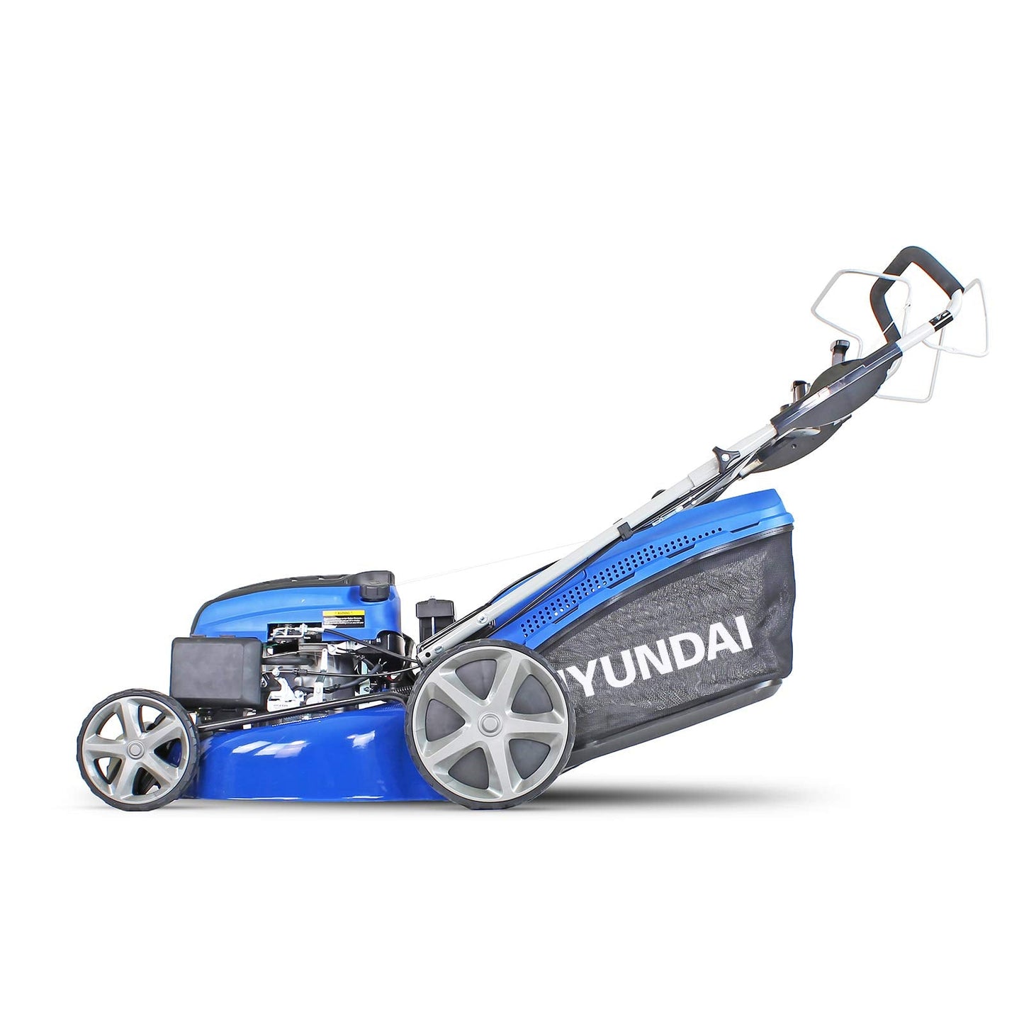 Hyundai 20"/51cm 196cc Electric-start Self-propelled Petrol Lawnmower, 6 Cutting Heights, Large 70l Grass Collector, Foldable Handles, 3 Year Warranty