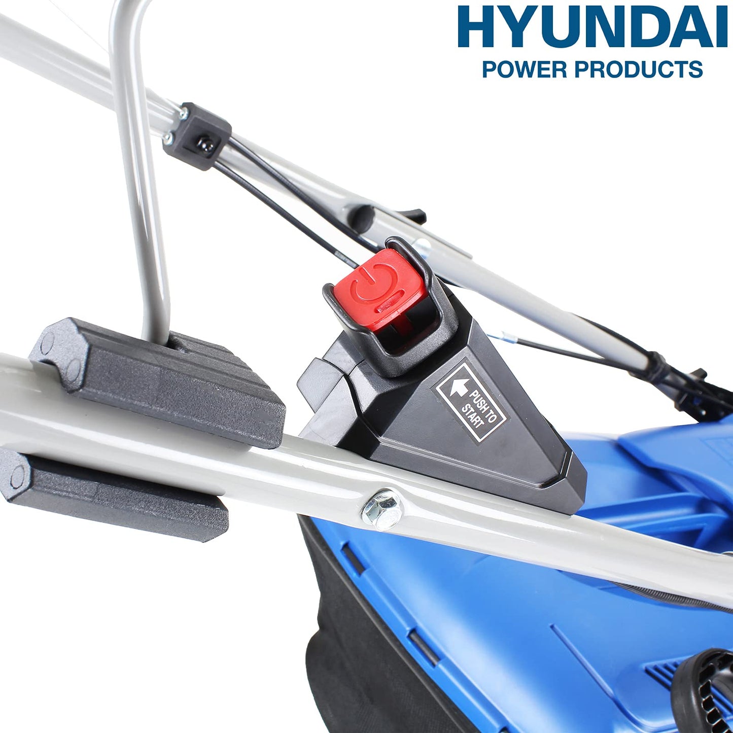 Hyundai 17"/42cm 139cc Electric-Start Self-Propelled Petrol Lawnmower with 3 Year Warranty, Blue