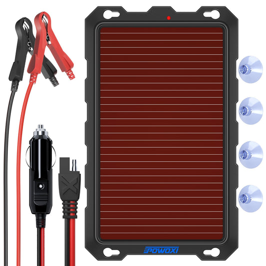 Solar Car Battery Trickle Charger, 12V 3.3W Solar Battery Charger Car, Waterproof Portable Amorphous Solar Panel For Automotive, Motorcycle, Boat, Atv,Marine, RV, Trailer, Powersports, Snowmobile, etc