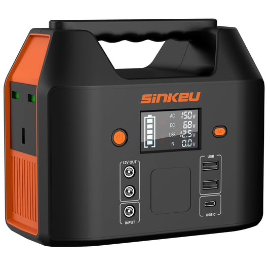 SinKeu Portable Power Station,27000mAh/99Wh Solar Generator with 230V/150W AC Outlet for Camping Emergency Outdoor Adventure Picnic Fishing Travel Party RV Trip(Solar Panel Not Included)