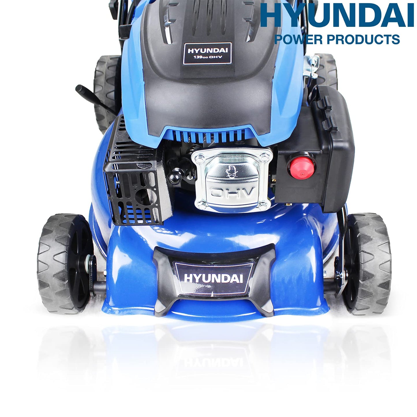 Hyundai 17"/42cm 139cc Electric-Start Self-Propelled Petrol Lawnmower with 3 Year Warranty, Blue