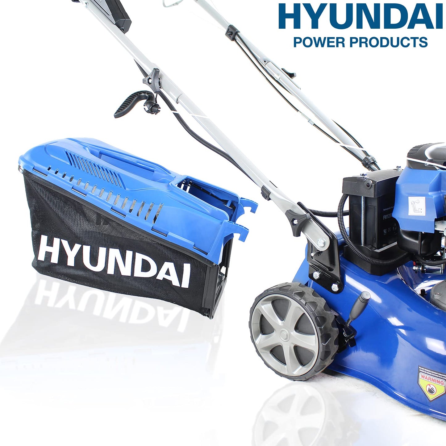 Hyundai 17"/42cm 139cc Electric-Start Self-Propelled Petrol Lawnmower with 3 Year Warranty, Blue