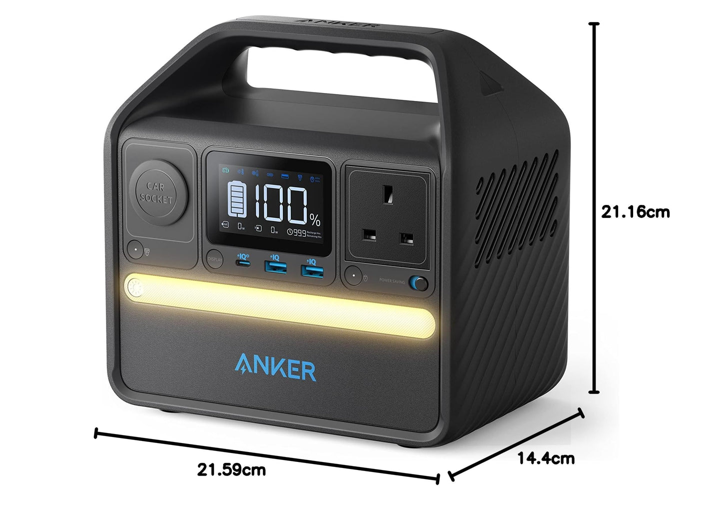 Anker 521 Portable Power Station Upgraded with LiFePO4 Battery, 256Wh 5-Port PowerHouse, 300W (Peak 600W) Solar Generator (Solar Panel Optional), 2 AC Outlets, 60W USB-C PD Output, Outdoor Generator