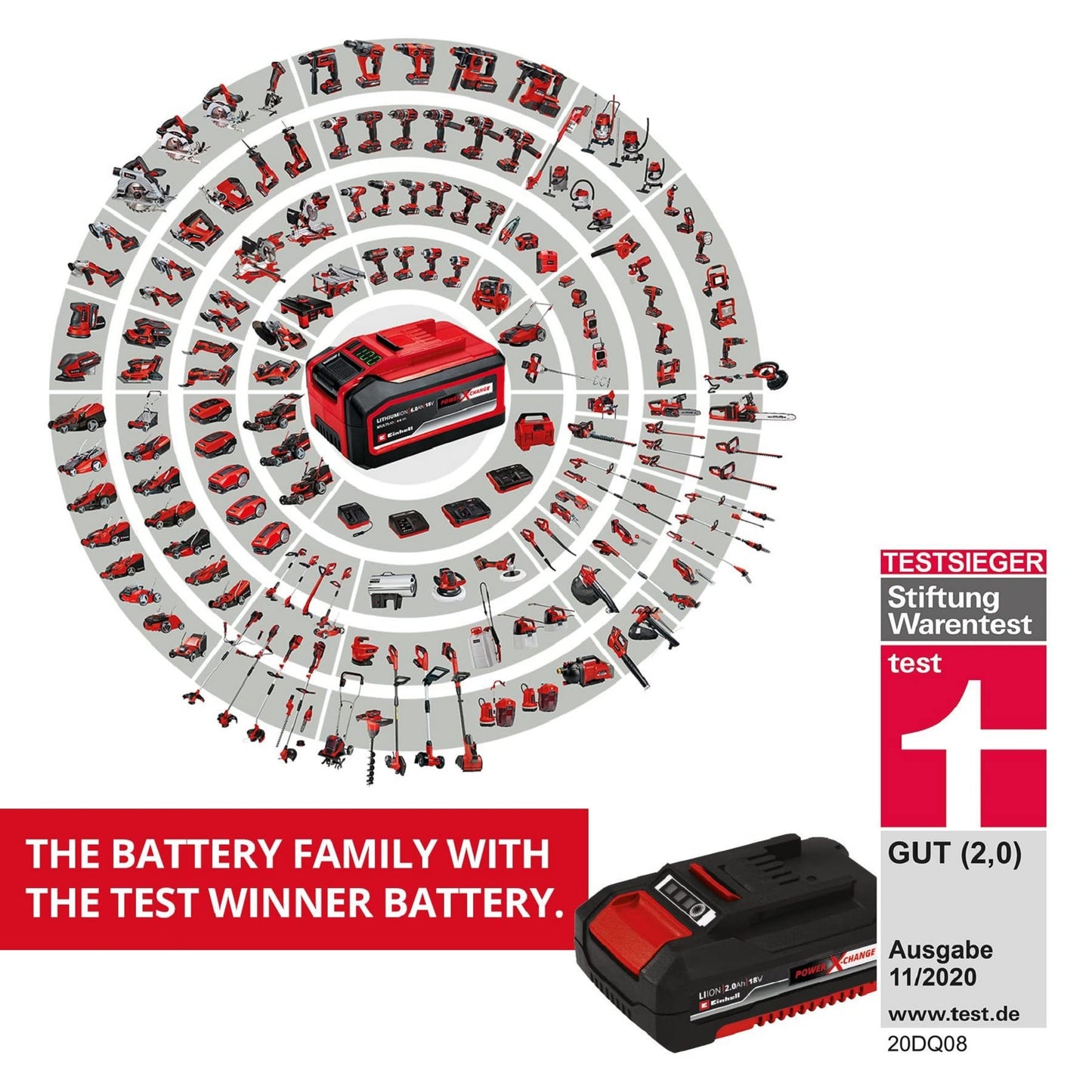 Einhell Power X-Change Cordless Lawnmower With Battery (x2) and Charger (x2) - 36V, 37cm Cutting Width, 45L Grass Box, 6 Cutting Heights - GE-CM 36/37 Li Battery Lawn Mower