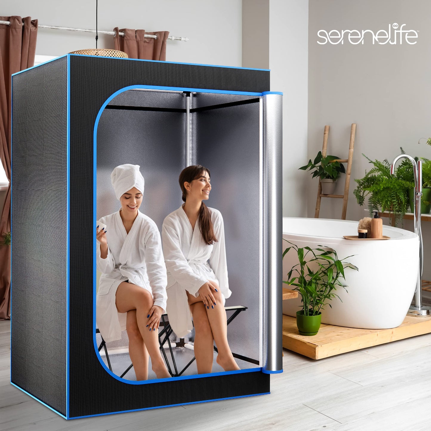 SereneLife, Sauna, Home Sauna Tent, Portable Sauna, Home Steam Sauna, Infrared Sauna, Steam Room, Portable Sauna, Indoor, Detoxify & Soothing, Heated Therapy, Power-Efficient, for men & women, couples