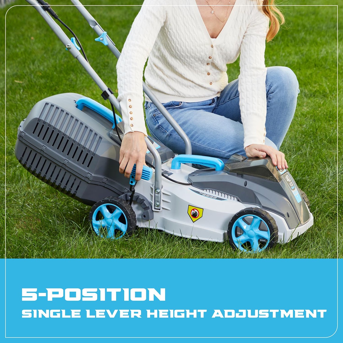 swift 40V Cordless Lawnmower with battery and charger, Brushless motor, 32cm cutting width,Mulching, 30L Grass Box, 5 Cutting Heights, including 1pc 2.0Ah Battery and Charger