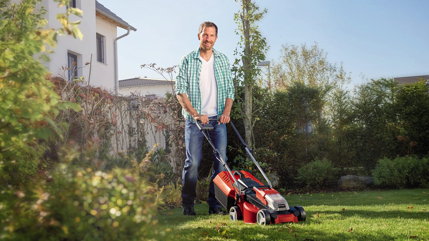 Einhell Power X-Change 18/30 Cordless Lawnmower With Battery and Charger - 18V, Brushless Motor, 30cm Cutting Width, 25L Grass Box, 3 Cutting Heights - GE-CM 18/30 Li Battery Lawn Mower