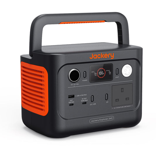 Jackery Explorer 240 v2 Portable Power Station 2024 New Version, 256Wh LiFePO4 Battery with 300W AC/100W USB-C Output, 1Hr Fast Charging, Versatile Scenarios-Outdoor/Camping/Fishing/Picnics